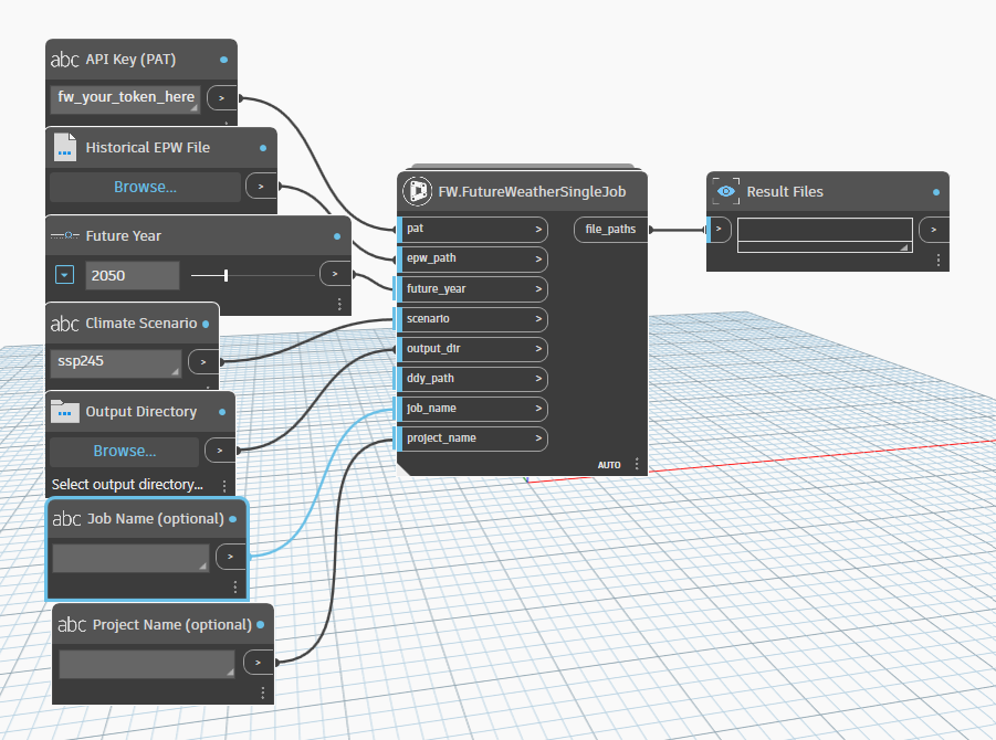 FutureWeather single job workflow in Dynamo